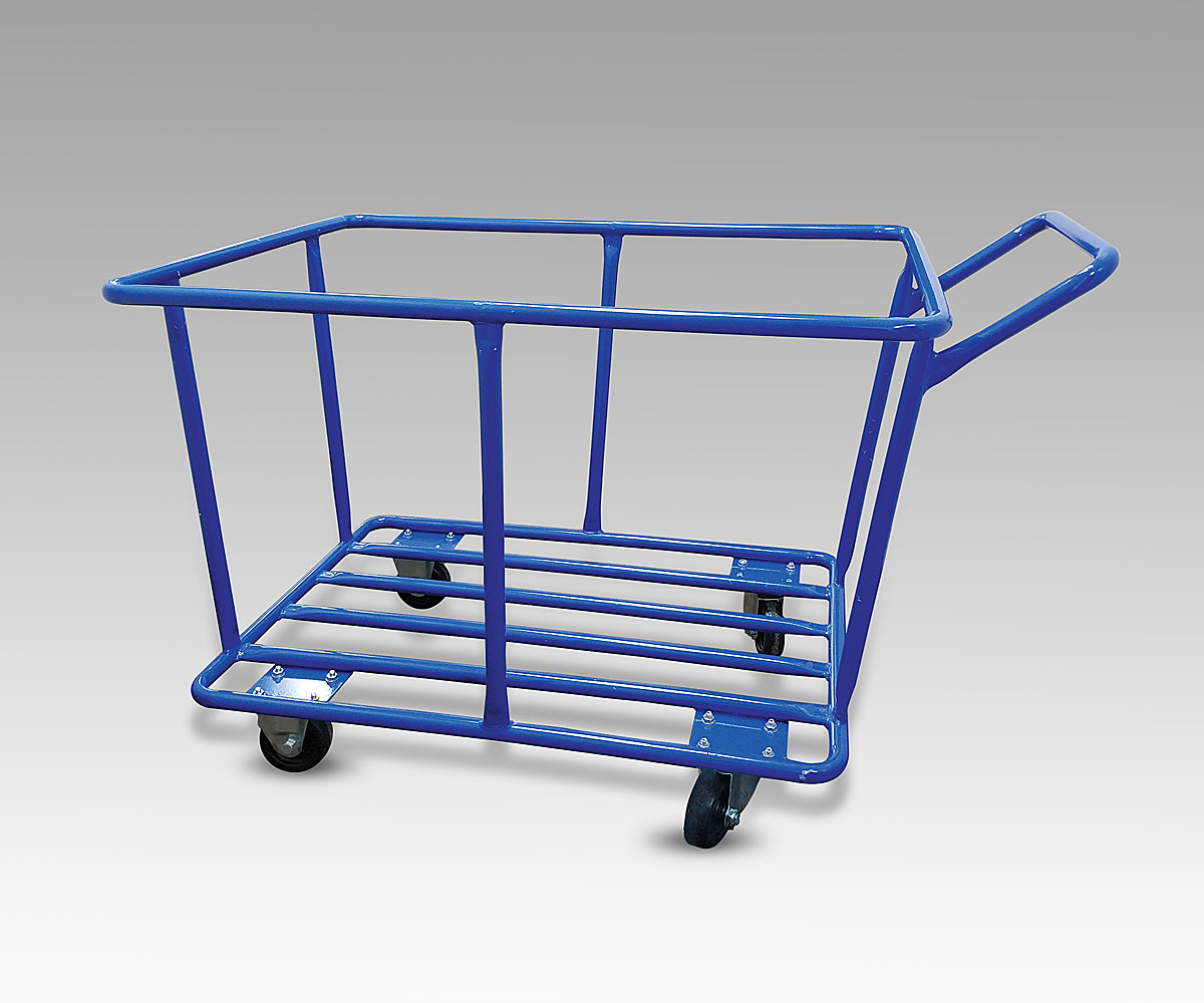 Laundry Cart, 10 bushel, With Metal Cage, "BLUE"