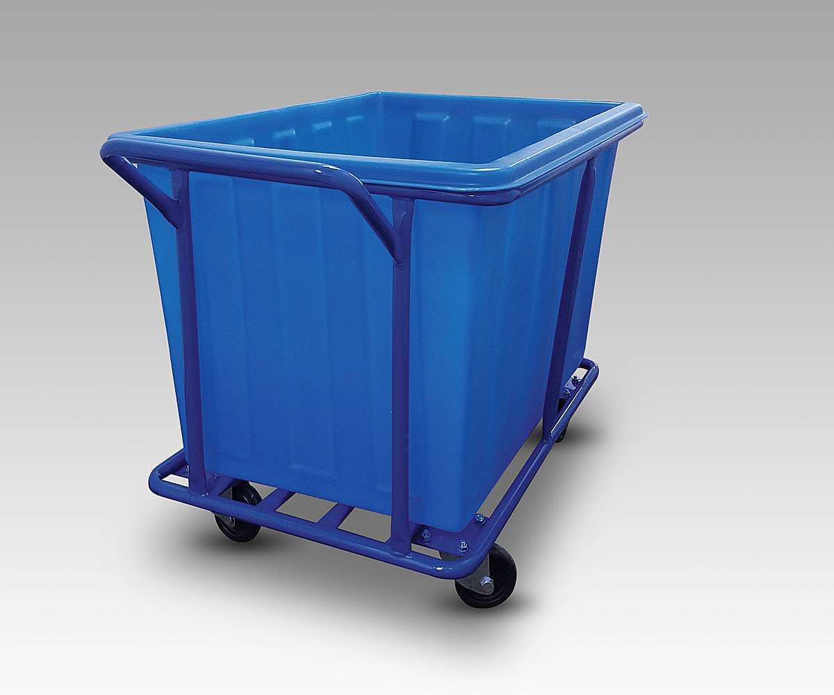 Laundry Cart, 10 bushel, With Metal Cage, "BLUE"