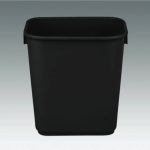 Waste Basket, Fire Retardant, 14qt "BLACK" 12/cs