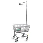 Laundry Cart with single pole rack By AGH Supply