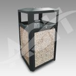 35gal Outdoor Trash Can With Ash Tray, Steel By AGH Supply