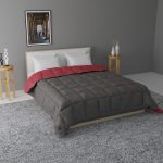 Duvet Insert - Maroon & Charcoal, Queen 90" x 94" -210gsm - 5 pcs/case