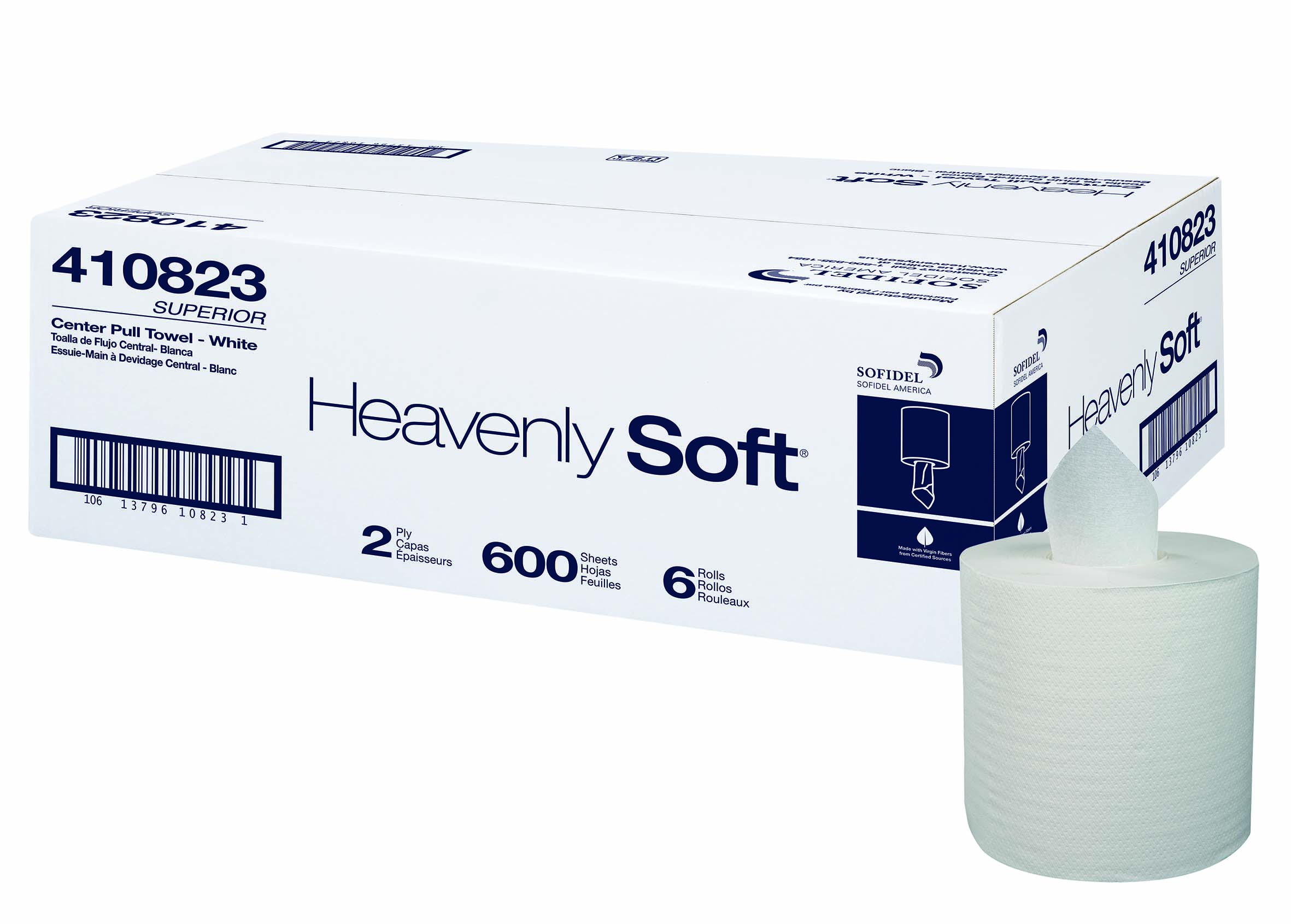 Center Pull Paper Towel White, 2ply-600', 6 Per Case.