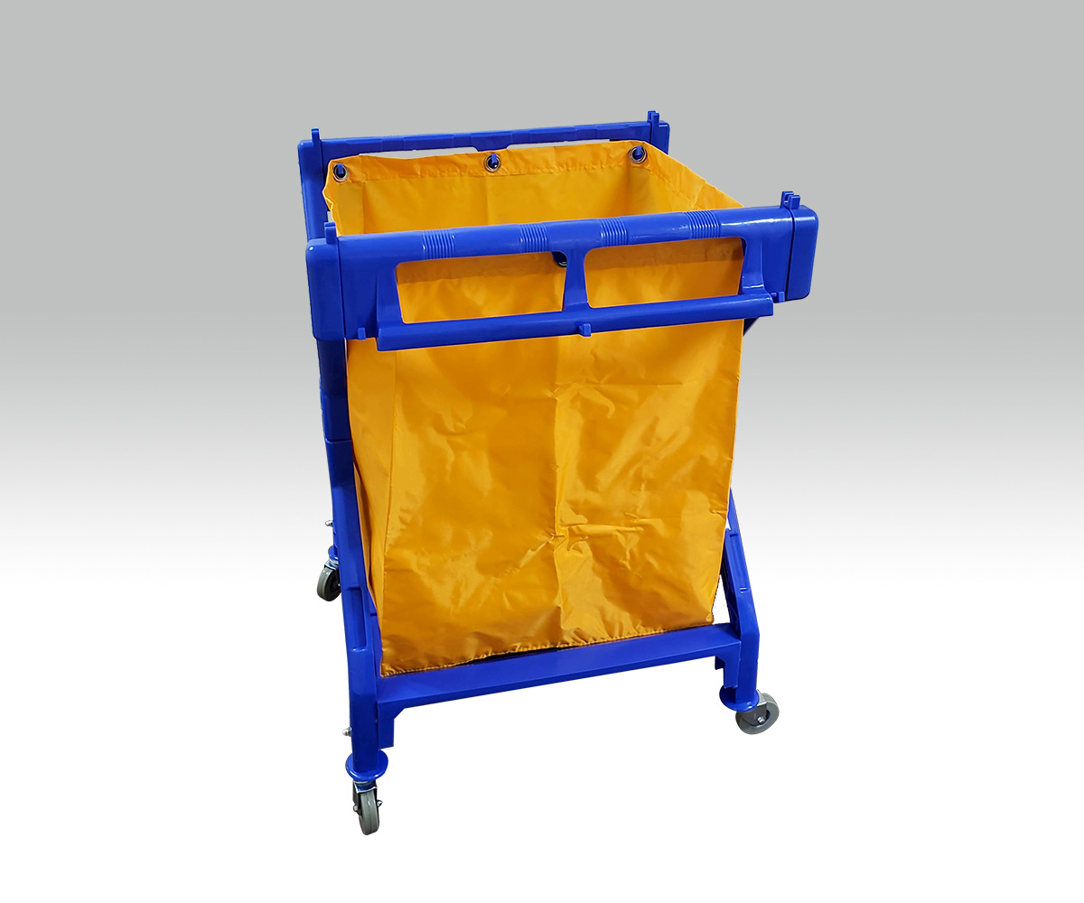 X-Shape Laundry Cart with Yellow Vinyl Bag