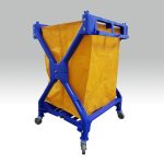 X-Shape Laundry Cart with Yellow Vinyl Bag